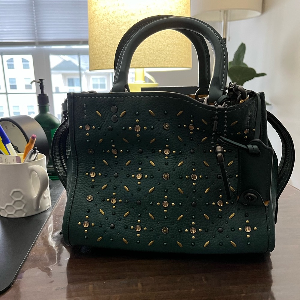 Coach Rogue 25 teal/mustard yellow bag